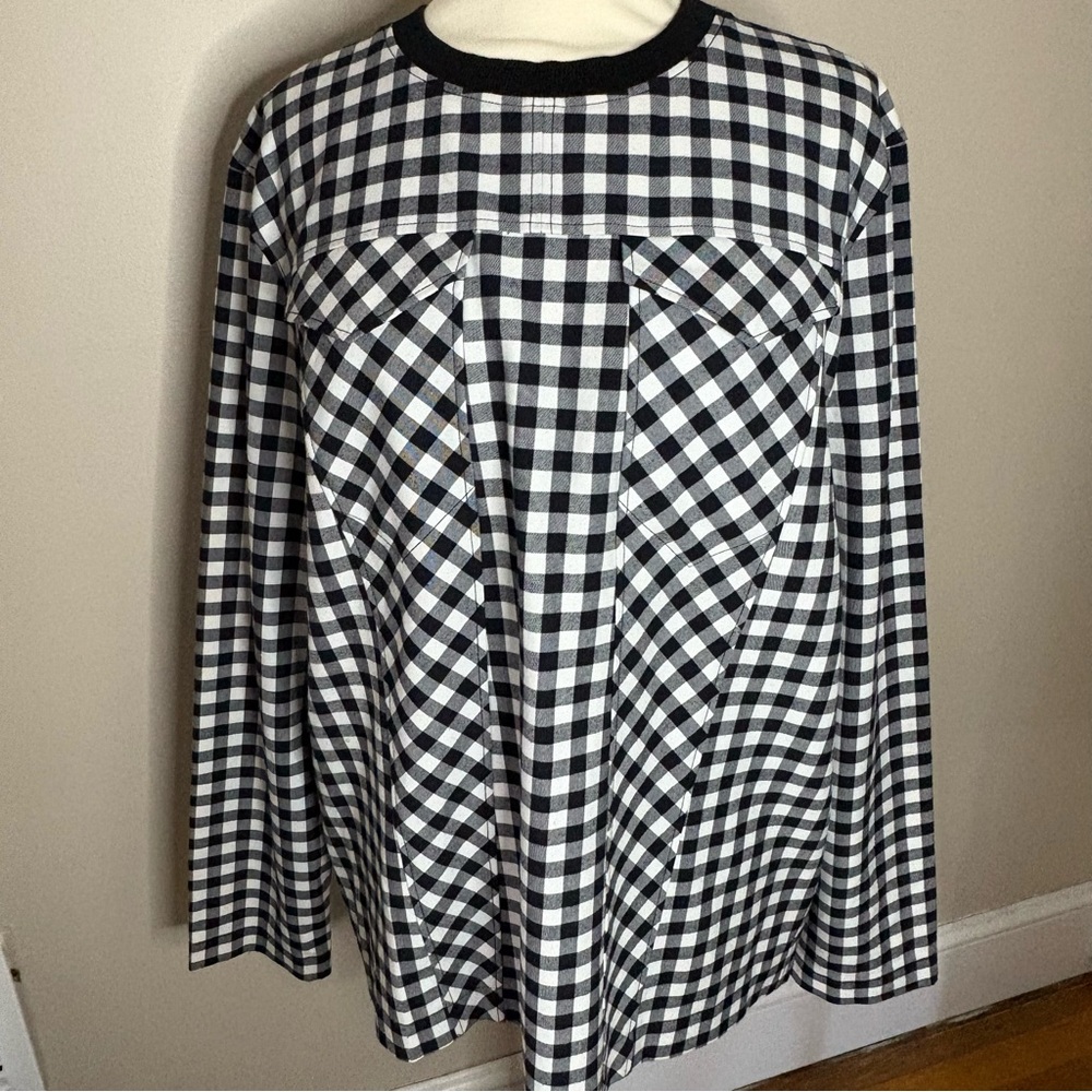Esprit x Opening Ceremony Collab Gingham Crewneck w/ Pockets sz XL Black & White